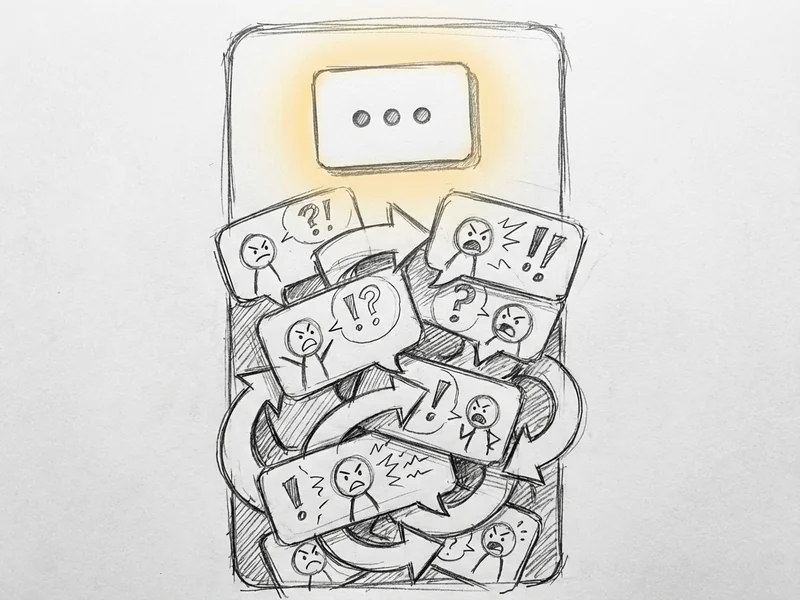 Hand-drawn mockup of a Gmail thread showing a summary card at the top with three bullet points condensing the conversation below