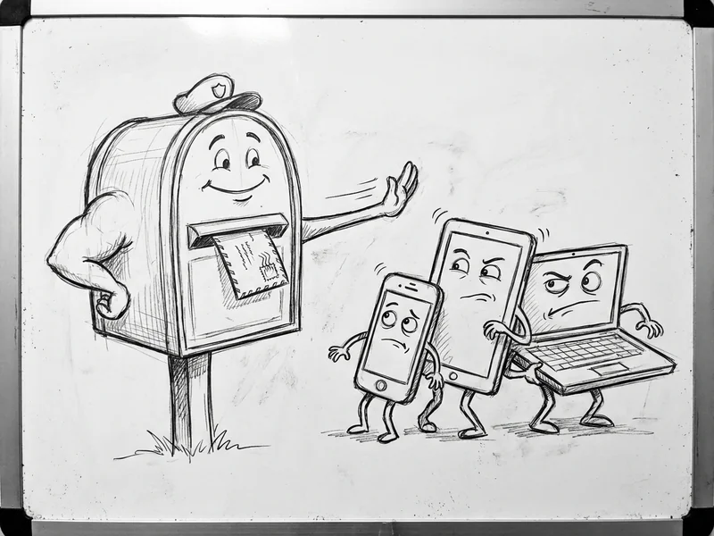Simple sketch of a mailbox with a letter inside - representing the only way the IRS contacts you