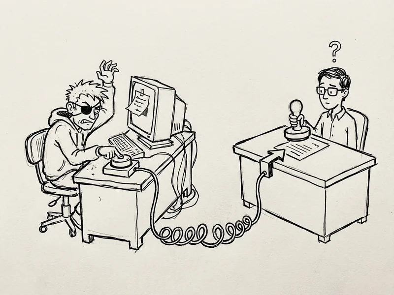 Hacker pressing delete button but blocked by second admin's approval requirement