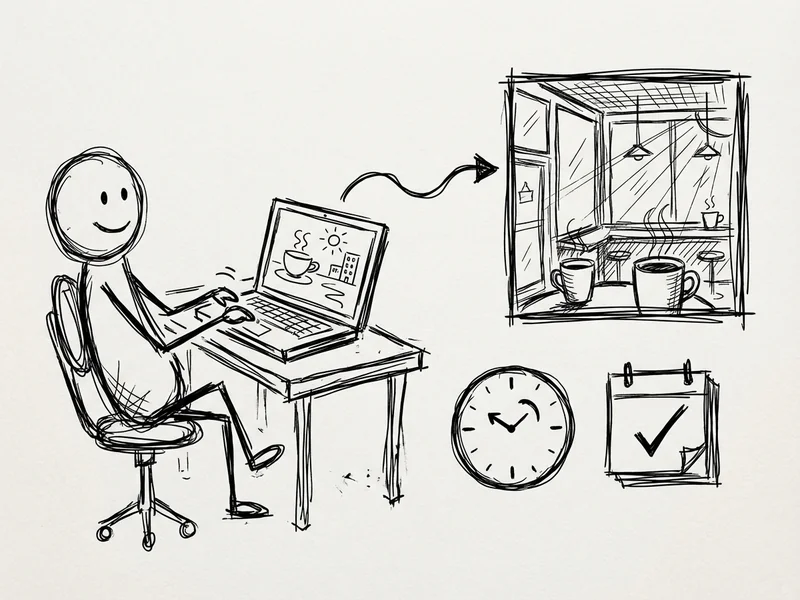 Hand-drawn sketch showing the simple workflow of typing a prompt and instantly getting the exact image you described