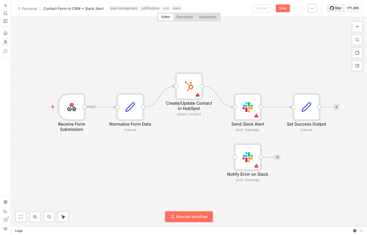 Contact Form to CRM + Slack Alert