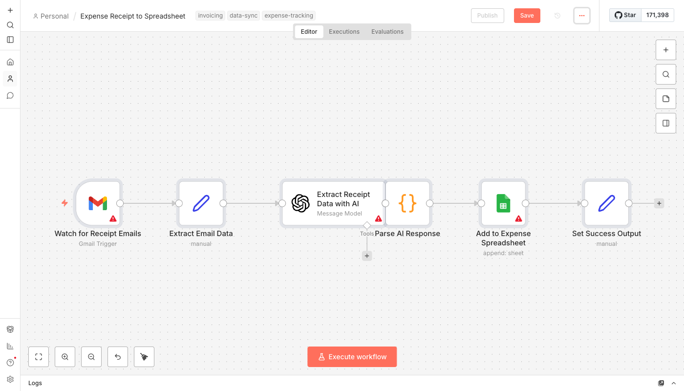 Expense Receipt to Spreadsheet
